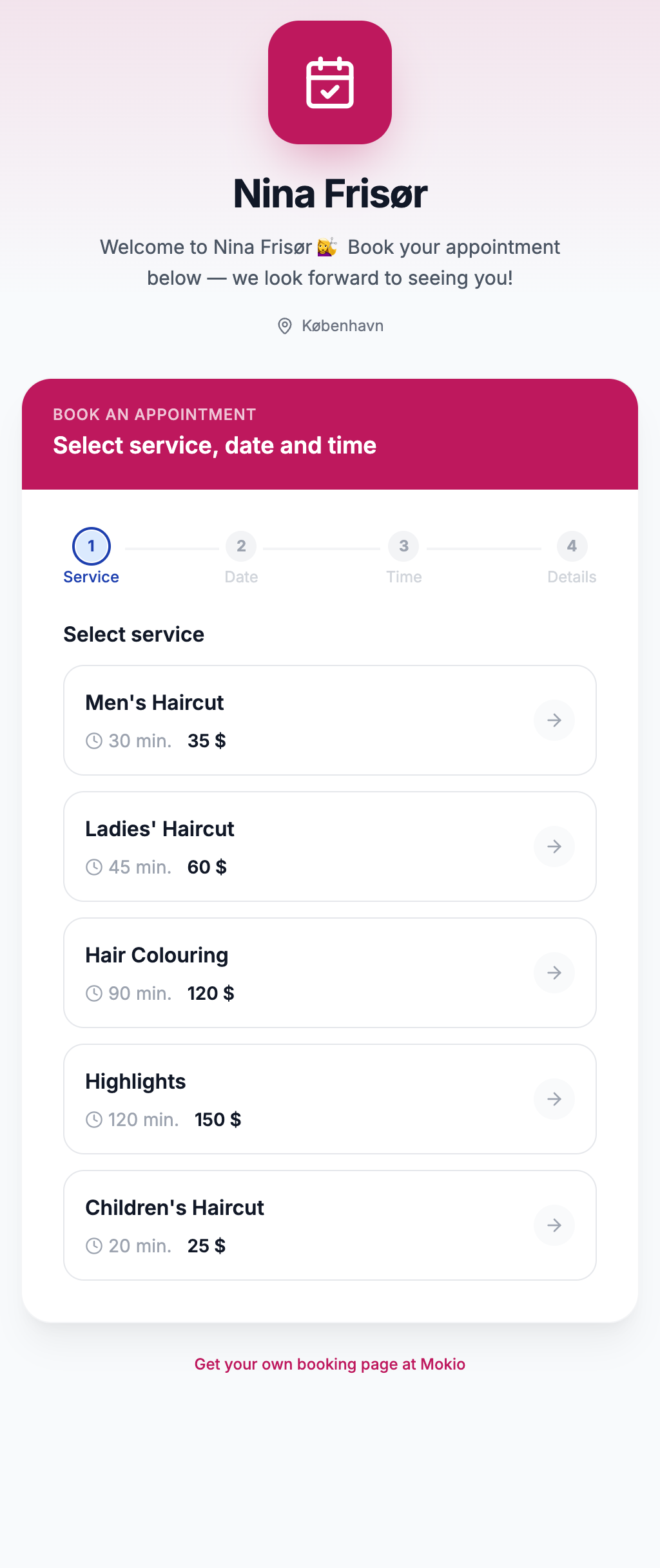 1 · Choose a service